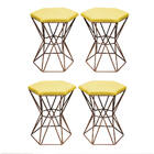 Kit 04 Puff Banqueta Louis Industrial Para Penteadeira Sala H