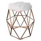 Kit 04 Puff Banqueta Luna Aramado Hexágono Bronze Pelúcia Bra