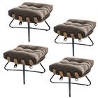 Kit 04 Puff Banqueta Suede Bege