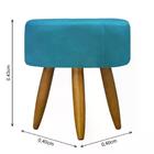 Kit 04 Puff Decorativo Redondo - Azul Turquesa Azul Turquesa