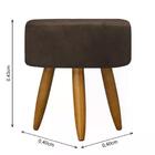 Kit 04 Puff Decorativo Redondo - Marrom Marrom