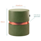 Kit 04 Puffs Bancos Decorativos Redondo Porto 49x43cm Corano