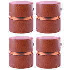 Kit 04 Puffs Bancos Decorativos Redondo Porto 49x43cm Corano