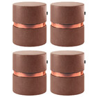 Kit 04 Puffs Bancos Decorativos Redondo Porto 49x43cm Corano