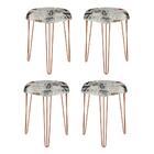 Kit 04 Puffs Banqueta Alta Bita Industrial Pé De Paris