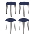 Kit 04 Puffs Banqueta Alta Bita Industrial Sala Penteadeira P