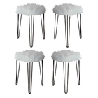 Kit 04 Puffs Banqueta Alta Bita Industrial Sala Penteadeira P