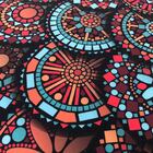 Kit 04 Puffs Banqueta Berlim Redondo Estampado Mandala Vermel