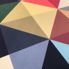 Kit 04 Puffs Banqueta Berlim Redondo Estampado Triângulo Pés