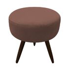 Kit 04 Puffs Banqueta Berlim Redondo Suede Marrom Pés Tabaco