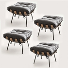 Kit 04 Puffs Banqueta Costela Decorativa Sala De Estar Suede