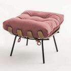 Kit 04 Puffs Banqueta Costela Suede Rose Gold