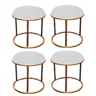 Kit 04 Puffs Banqueta Malta Decorativo Sala Aramado Bronze Co