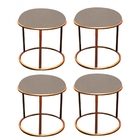 Kit 04 Puffs Banqueta Malta Decorativo Sala Aramado Bronze Su