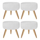 Kit 04 Puffs Banqueta Nina Decorativo Redondo Pé Palito Corin