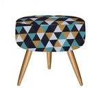 Kit 04 Puffs Banqueta Nina Decorativo Redondo Pé Palito Triân