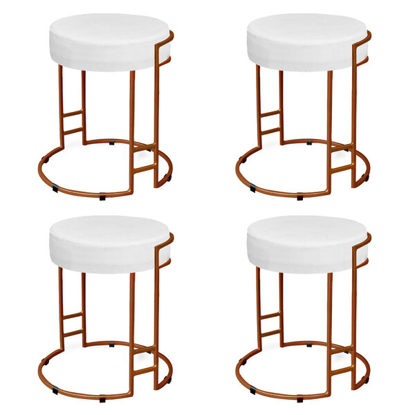 Kit 04 Puffs Dara Corino Branco Base Industrial Cobre - D'ros