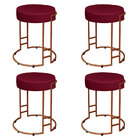 Kit 04 Puffs Dara Suede Base Industrial Cobre - D'rossi - Vin