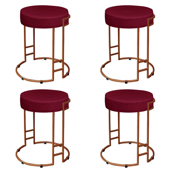 Kit 04 Puffs Dara Suede Base Industrial Cobre - D'rossi - Vin