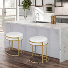 Kit 04 Puffs Dara Suede Base Industrial Dourado - D'rossi - B