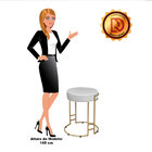 Kit 04 Puffs Dara Suede Base Industrial Dourado - D'rossi - B