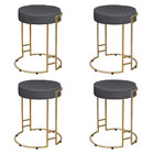 Kit 04 Puffs Dara Suede Base Industrial Dourado - D'rossi - C