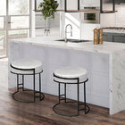 Kit 04 Puffs Dara Suede Base Industrial Preto - D'rossi - Bra