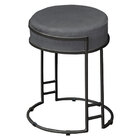 Kit 04 Puffs Dara Suede Base Industrial Preto - D'rossi - Cin