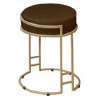 Kit 04 Puffs Dara Suede Marrom Base Industrial Dourado - D'ro