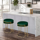 Kit 04 Puffs Dara Suede Verde Base Industrial Dourado - D'ros