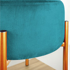 Kit 04 Puffs Iron Suede Base Metálica Cobre - D'rossi - Azul