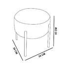 Kit 04 Puffs Iron Suede Marrom Base Metálica Cobre - D'rossi