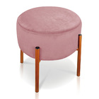 Kit 04 Puffs Iron Suede Rosê Base Metálica Cobre