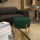 Kit 04 Puffs Iron Suede Verde Base Metáica Cobre - D'rossi