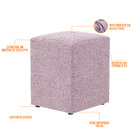 Kit 04 Puffs Quadrado L02 Decorativo Bouclê Rosê - Lyam Decor