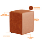 Kit 04 Puffs Quadrado L02 Decorativo Couríssimo Camel - Lyam