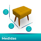 Kit 04 Puffs Retangulares Para Sala E Quarto Palito Mel Suede