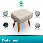 Kit 04 Puffs Retangulares Para Sala E Quarto Palito Mel Suede