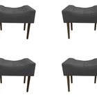 Kit 04 Puffs Retangulares Para Sala E Quarto Palito Suede Esc