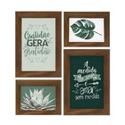 Kit 04 Quadros 10x15cm E 7,5x10cm Moldura:betume