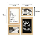 Kit 04 Quadros 10x15cm E 7,5x10cm Moldura:pinus