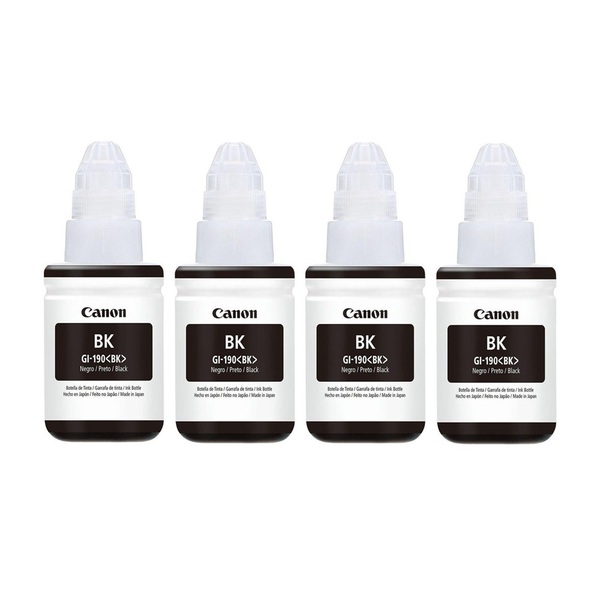 Kit 04 Refil Preto Tinta Original Canon G190 Gi190 Gi-190 G11