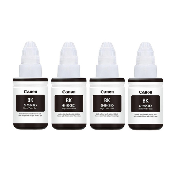 Kit 04 Refil Preto Tinta Original Canon G190 Gi190 Gi-190 G11