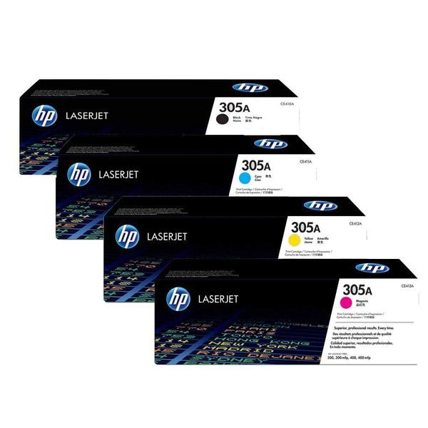 Kit 04 Toner Original Hp 305a Ce410 Para Laserjet Series