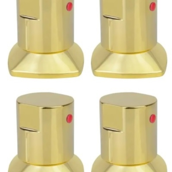 Kit 04 Und Acabamento Registro Dourado Ouro Encaixe Padrao De