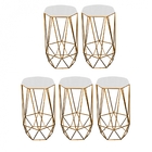 Kit 05 Banqueta Alta Aramado Liz Para Cozinha Bar Balcão Bist