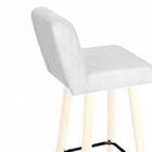 Kit 05 Banqueta Alta Branco Corino Branco