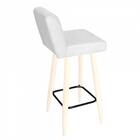 Kit 05 Banqueta Alta Branco Corino Branco