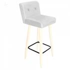 Kit 05 Banqueta Alta Branco Corino Branco