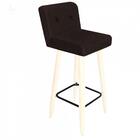 Kit 05 Banqueta Alta Branco Suede Marrom